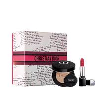 DIOR Lipstick Vivid Blue Gold Makeup Cushion Makeup Set 2026 Blue gold lipstick #720 sandalwood nude + embroidered outer box + soft and shiny 1N mėlyna