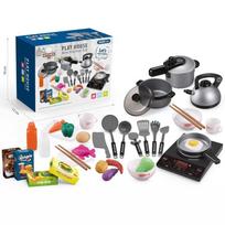 44PCS Simulation Mini Kitchen Toy Set Children's Play House Induction Cooker Home Appliance Series Toys Educational Toys Gifts sidabras