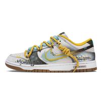Nike Dunk Riedlentės Batai Vyriški Žemi Balti Pilki Pagrindas Geltoni Mėlyni Žali Spalvų Blokiniai FV3629-371(Team365-) 43 gray