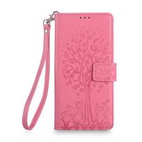 Oppo Reno 14/15 Pro Leather Flip Cover with Lanyard Reno 15 5G China/Pro International rožinė