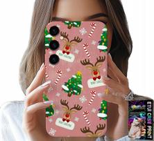 Etui Do Samsung Galaxy S24 Fe - Świąteczne Renifery Choinki Laska Wzory