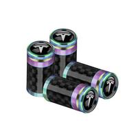For Tesla Model X 3 S Y P100D P85D Juguete Cybertruck SpaceX 4PCS Car Wheel Tire Valve Caps Air Tyre Stem Dust Covers Valve Cap