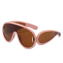 Comfortable Wear Large Y2K Extra Punk One-Piece Sunglasses Women Sports Wave Mask Sunglasses for Lady Premium Steampunk Eyewear Goggle As shown in Figure