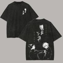 Jujutsu Kaisen Japan Anime Graphic Tshirt Harajuku Vintage Washed T Shirt Unisex Women Clothing Oversized Cotton Short Sleeve Tees S