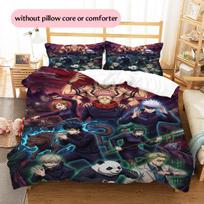 Jujutsu Kaisen Character Collage  Pattern Bedding Home Decoration Festival Gift (1 * duvet cover + 2 * pillowcase, without core) 135x200cm