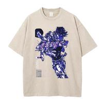 Manga JoJos Bizarre Adventure Joseph Joestar Print Tee Men Women Clothing Washed Cotton Tshirt Vintage T Shirt Harajuku Tshirt S