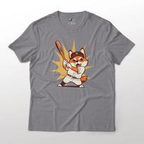 Shiba Inu Playing Baseball Cute Animal Sports Art Graphic T-T-Shirt XL