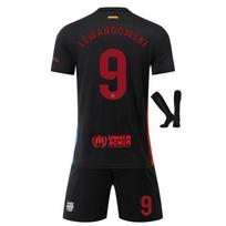 Vaikų Barselonos Lewandowski futbolo marškinėlių komplektas, Poliesteris, Juodas, 150-160cm 110-120 CM juoda