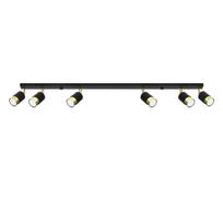 Spot Sufitowy Czarny Podłużny Sześć Kloszy Złoty 6Xgu10 10W Nero Sl.1073 Sollux Lighting