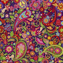 Lauko dekoratyviniai audiniai Oxford - Hippie gėlių raštas