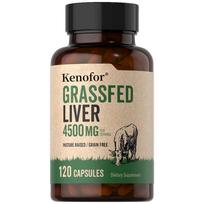 Žolėje auginto galvijų kepenų 4500 mg maisto papildas, 120 kapsulių buteliuke 120 Capsules