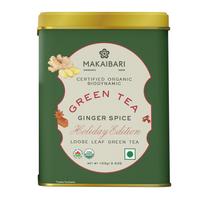 Makaibari Holiday Edition Ginger Spice Green Tea Tin Caddy 100g Aromatic Organic Blend Refreshing Festive Wellness Brew