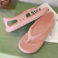 Man Non-slip Flip Flops Hollow Out Slippers Thick Platform Ladies Shoes Summer Outdoor House Couples Bathroom Soft Slippers Flats 40-41 rožinė