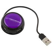 Hub Usb 2.0 4 Porty Rozdzielacz Rozgałęźnik Do Laptopa Pc Fioletowy