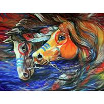 5D „pasidaryk pats“ deimantų tapyba, spalvoti arkliai, deimantinis siuvinėjimas, mozaikos kryželiu krištolinio akmens dekoras 20X30CM