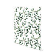 Boho Green White Leaf Peel and Stick Wallpaper Eucalyptus Leaf Self Adhesive Wallpaper Removable Contact Paper for Home Decor 2mx45cm
