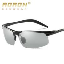aoron Aluminum Magnesium Cycling Color-changing Polarized Sunglasses Men's Sunglasses Driving Glasses Day and Night Glasses 14.1cm*13.8cm* 4cm