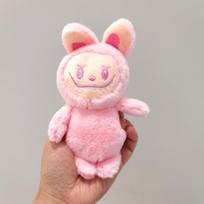 4 colių Bralala pakabukas pliušinis lėlės žaislas mielas Pop-mart maža lėlė krepšio raktų pakabukas Rabbu Station T, pink