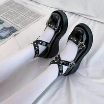 2024 Nauja Platforma Kekso Jk Uniforminiai Batai Lolita Metalinis Punk Juodi Aukštį Didinantys Moteriški Batai 35 juoda