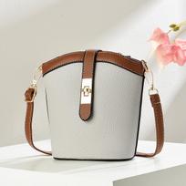 2025 Trendy Color-Block Chain Crossbody Bag - Versatile Small Fashion Shoulder Bucket Bag pilka spalva