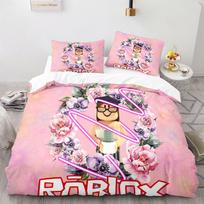 Roblox Game Themed Bedding Set Colorful Print Polyester Student Dormitory Bed Sheet Quilt Cover Kid Gift Home Textile Decorative EU Twin 135x200cm