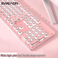 Qianxingzhe 912 Pink Steampunk Wired Mechanical Keyboard with Punk Keycaps rožinė