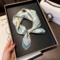 Natural Real Silk Scarf Women Shawl Bandana Square Scarves Wrap Kerchief Mulberry Spring Fashion High Quality Hijab 53x53cm