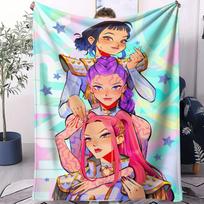 K-Pop Demon Hunters Blanket Hot Anime Flannel Blanket Fan Gift Suitable for Home Leisure Camping Travel Multifunctional Blanket 30x40in