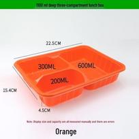 JINGRX Disposable 3-Compartment Meal Prep Containers with Lids
