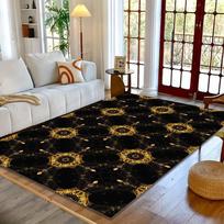 VIKAMA Black Gold Carpet for Living Room Decora Sofa Table Large Area Rugs Hallway Balcony Long Floor Mat Anti-slip Doormat 40x60cm