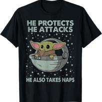 Star Wars The Mandalorian The Child He Also Takes Naps T-Shirt S įvairiaspalvis