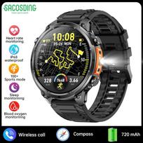 SACOSDING Smart Watch Men Outdoor Sports GPS Positioning Flashlight Altitude Air BP BT Calling Health Monitoring Smartwatch juoda