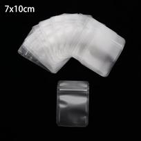 20Pcs Matte Zipper Bag Aluminum Foil Hologram Food Pouch Small Water Proof Zipper Reclosable Self Seal Pouch Packaging Bag