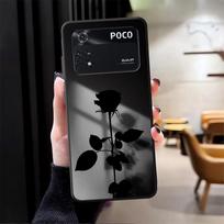 Takatsu Black Rose Case for Xiaomi Poco F8 F1 C50 F3 C75 C61 M3 M4 M7 Pro C71 M5 X3 X4 X5 X7 Pro Funda Phone Cover Poco F3