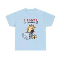 Per dydelis Vintažinis T-shirtas „Nekenčiu rytų“ Retro animacinių filmukų grafinis marškinėlis Laisvas kirpimas Madingas Y2K stilius 90-ųjų įkvėptas Unisex viršutinė dalis S