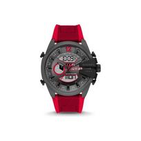 Diesel Mega Chief serijos Armor serijos laikrodis Kvarcinis mechanizmas Silikoninis dirželis Juodas ciferblatas Daugiafunkcis dvigubas ekranas Poliarizuotas Vyriški laikrodžiai DZ4551 Regular Watch Box,Red Watch Dial