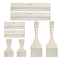 8Pcs Wooden Weaving Combs Set For Smoothing Fibers In Knitting Crochet And Handcraft 1