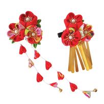 Japanese Kanzashi Hair Accessory Handcrafts Fabric Flower Hairpin Comfortable Hair Ornament For Women Costume Accessory A