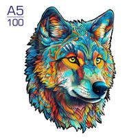 Jigsaw Animal Wooden Puzzle DO-IT-YOURSELF Crafts Brain Trainer Puzzles Game Ideal for Children Adult wolf Learning Wood Toy Present Difficulty