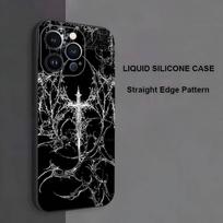 Cyber Sigil Cross line Phone Case For iPhone 17,16,15,14,13,12,11 ,Pro Max,XS,X,XR,SE,Mini,8,7,Soft Silicone Black Cover iPhone17Air