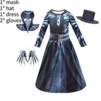 Stunning Halloween Plague Doctor Costume For Girls Elegant Cosplay Dress With Mask And Gloves 120cm/47.24in