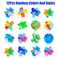 12PCS 3D Plastics Brain Teaser Puzzles IQ Challenge Puzzle Games Logic Smart Mind Puzzle Box Lock Toy Removing Assembling Gifts Other