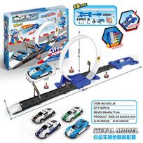 Sale DIY Assembled Track Set Stunt Car 42PCS Ejection Track Racing Boy Competitive Toys Christmas Birthday Gift mėlyna