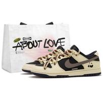 Nike Dunk Panda Jack Sequel Low top Skateboard Shoes Men's Black Rice Yellow Brown FV8106-361(Team62-) 43