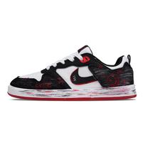 Nike SB Alleyoop Skateboard Shoes Unisex Low Top White Black Red Graffiti Color Block CJ0882-102(Team376-) 42