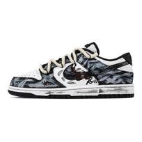 Nike Dunk Spiritual Wealth Zone Abrasion Resistant Low top Skateboard Shoes Unisex Black White DD1391-100(Team773-) 38.5