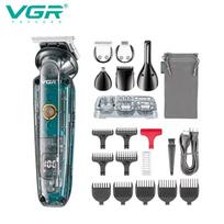 Original VGR V-102 6in1 Hair Clipper with LED Digital Display  Nose Hair Trimmer  Sideburn Shaving Device for Men Home Razor Shaver Hair Trimming žalia