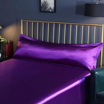 Solid Color Silk Pillowcase - Smooth Ice Silk, Long Cover for 1.2m/1.5m Extended Pillow 48cm x 120cm pillowcase only
