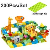 200pcs Marble Race Run Blocks Maze Ball Track Building Blocks Plastic Funnel Slide Assemble DIY Bricks Kids Christmas Gift