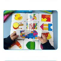 Kūdikių galvosūkių žaislai vaikams Gyvūnai Vaisių sunkvežimis Grafinių kortelių atitikimo žaidimai Montessori žaislai vaikams 1 2 3 metų berniukai mergaitės